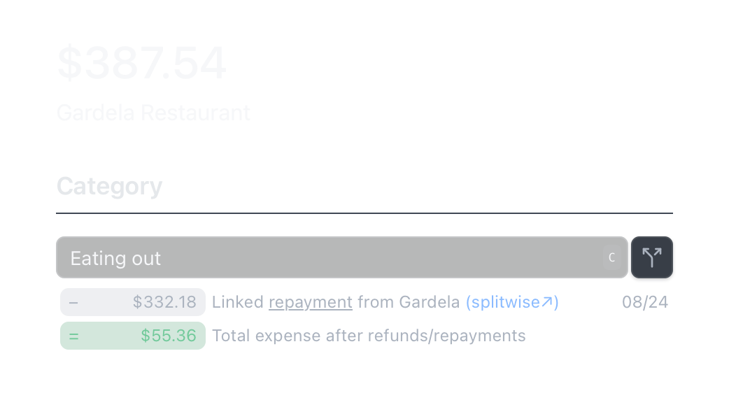 Tender's shows you when you get paid back
