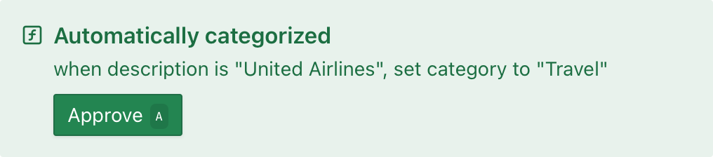 Approve and review rule automations