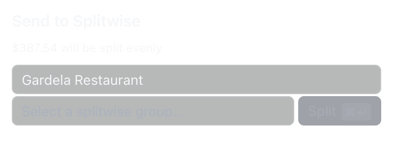 Tender's Splitwise integration in the inbox