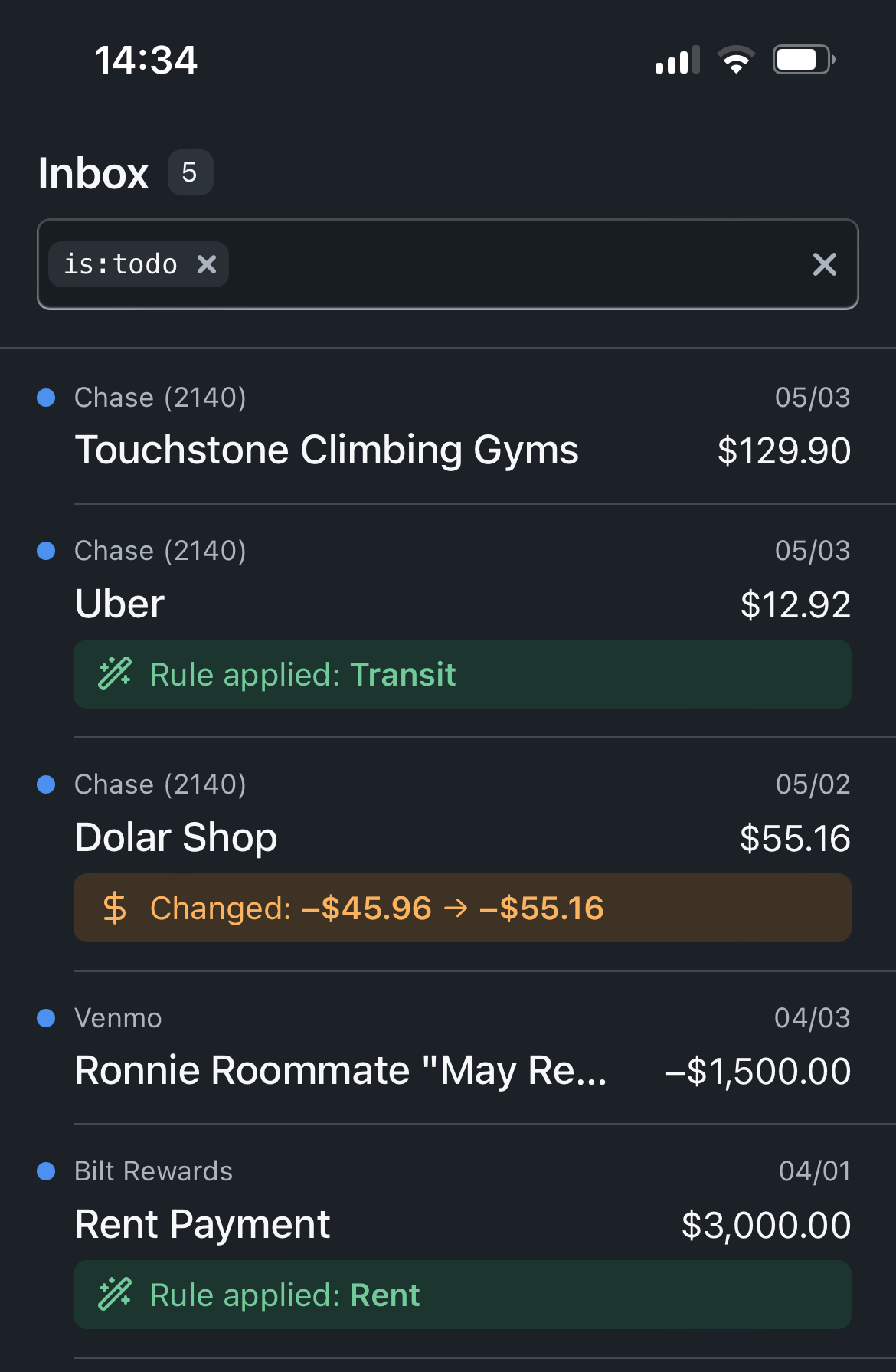 Tender mobile screenshot